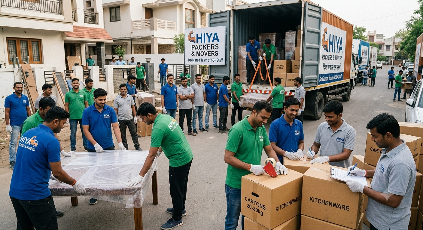 Hiya Packers and Movers packing and loading staff